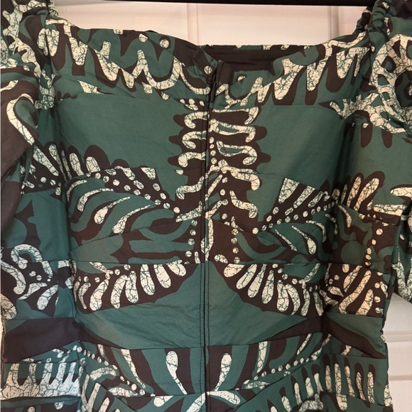 NWT - SEA Green Charlough Print Paisley Puff Sleeve Draped Dress - Size 4 - Picture 8 of 9